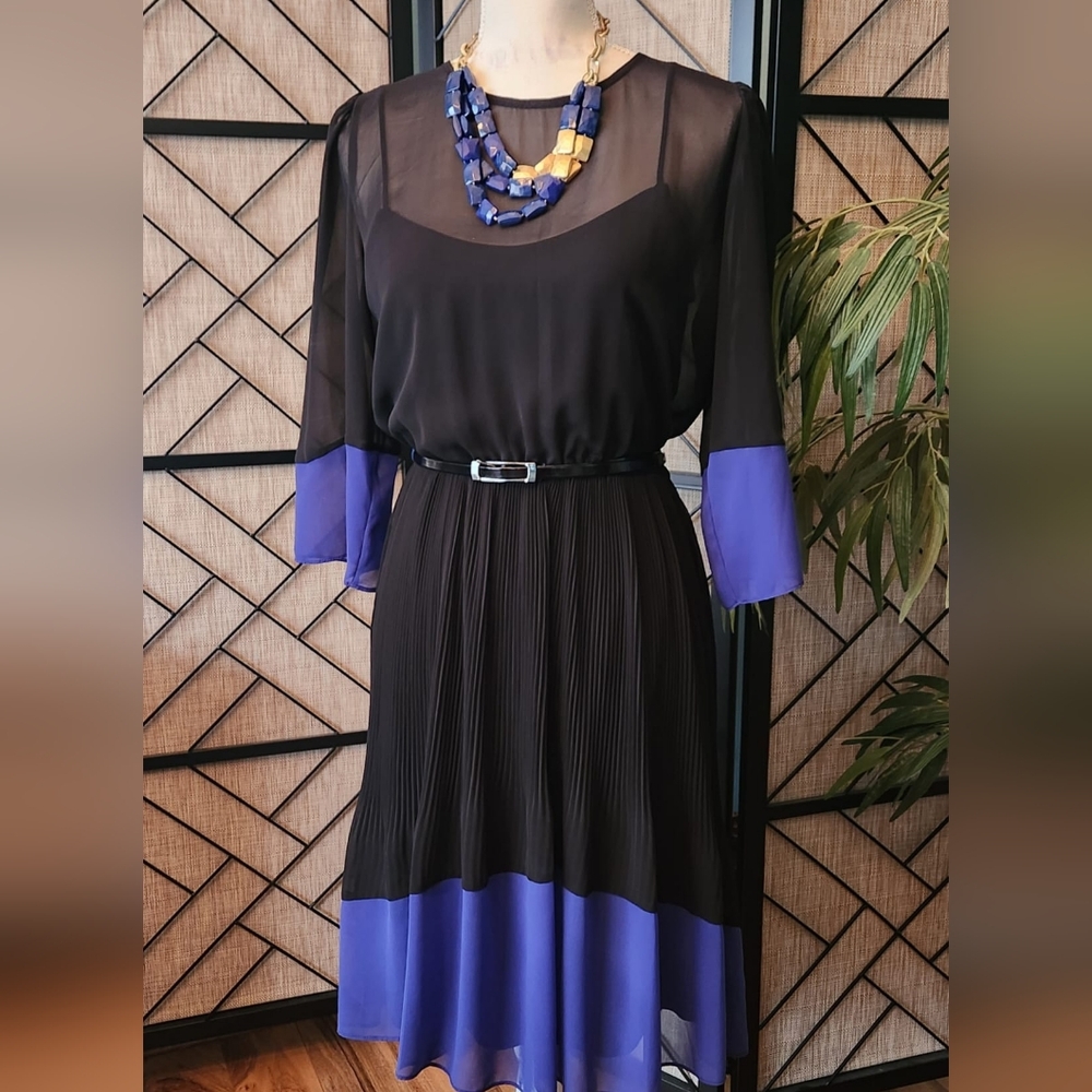 Elegant Black and Purple Dress
